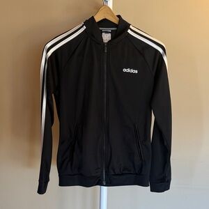 Adidas Black Jacket with White Stripes